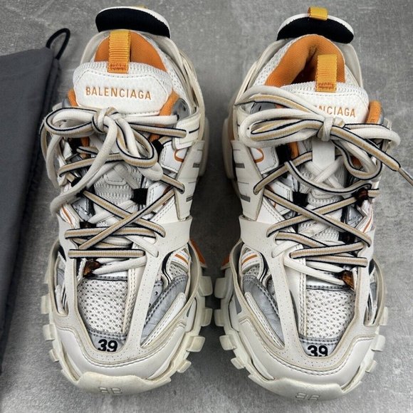 Balenciaga Track White/Orange Trainers Size Men’s Tracks UK 5 EU 39 - Picture 1 of 4